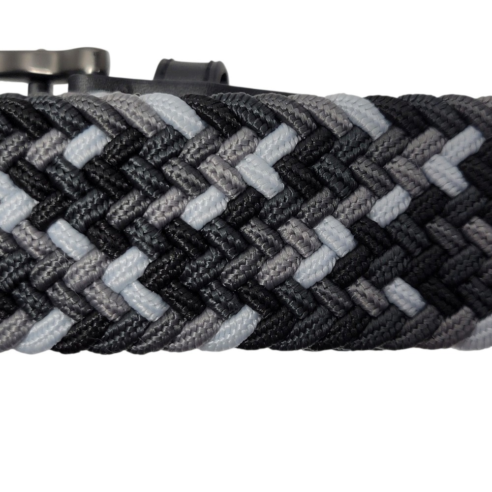 Nike Golf Belt Mens Large 40-42 Woven Stretch Pant Size 38-40 Black Gray Braided - Picture 5 of 12